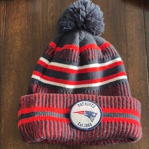 New England patriots Pom-Pom hat- Red and Blue